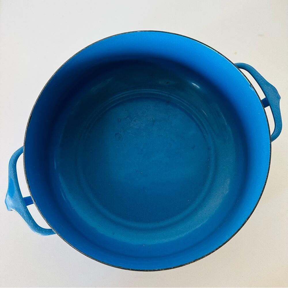 DANSK Blue Mid Century Scandinavian Enamel Dutch Oven Casserole Dish Black Base